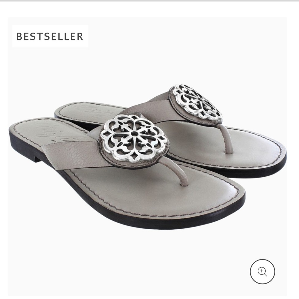 Brighton Gray Sandals with Silver Accents